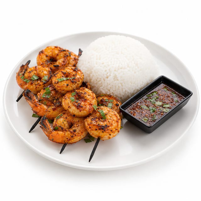 36. Cơm Tôm Nướng / Steamed Rice w/Grilled Shrimp.