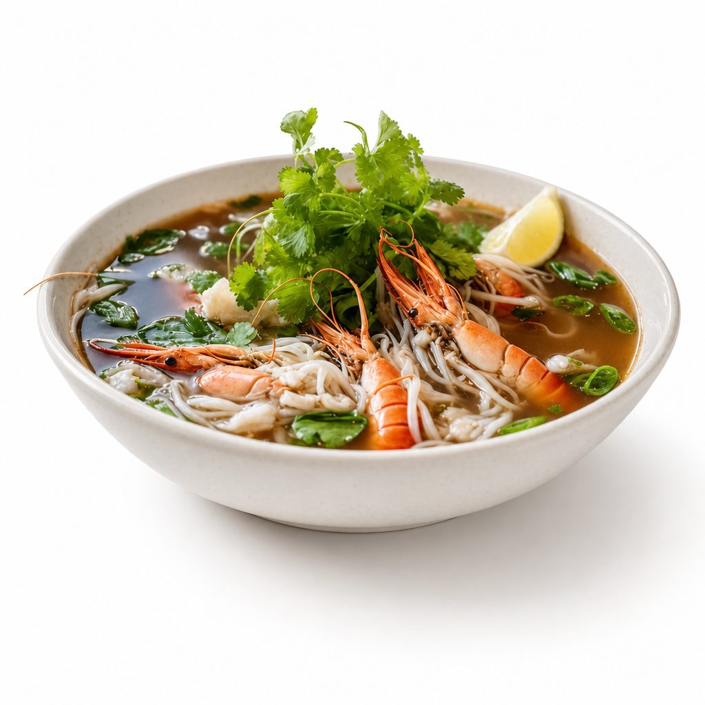 21. Phở Tôm, Tái / Shrimp & Rare Steak.